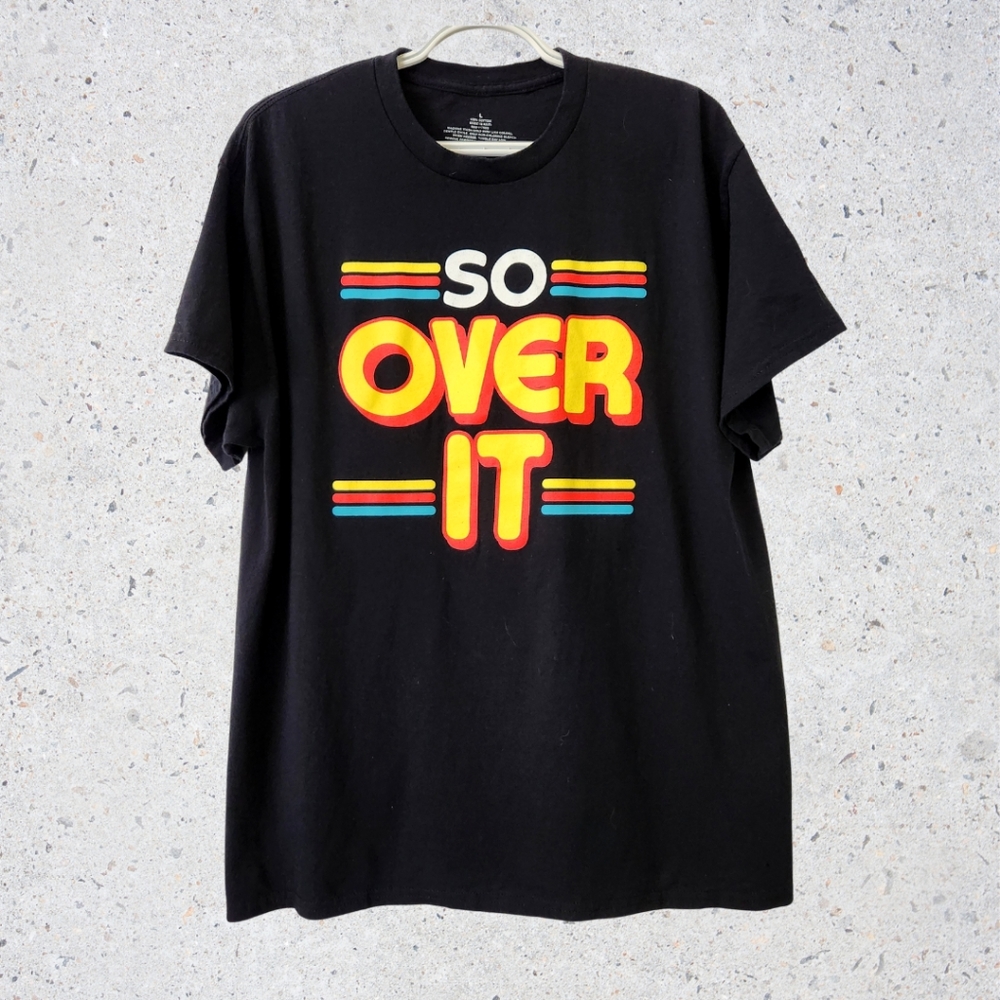 So Over It Graphic Tee Retro Black Large